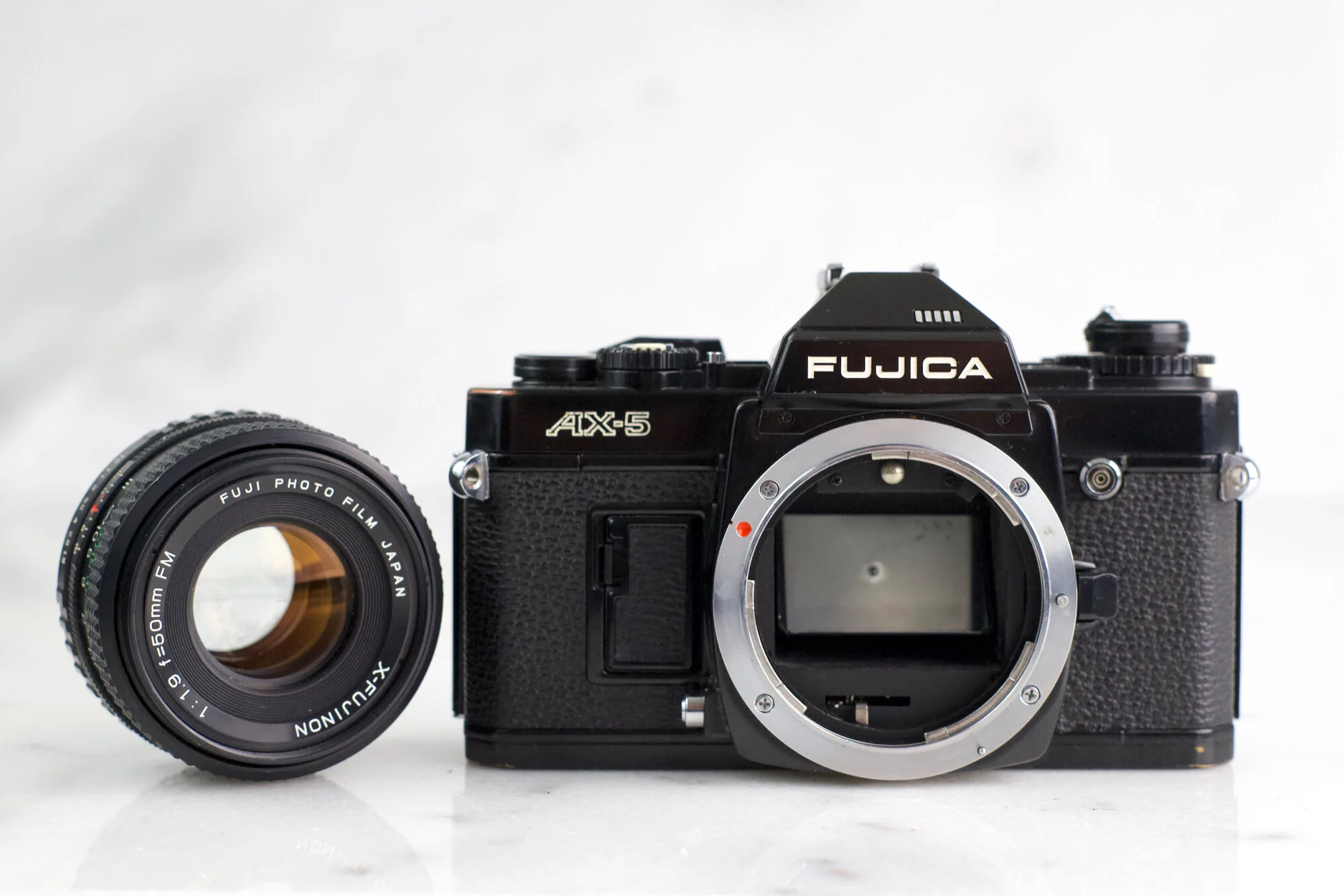 Fujica AX-5 35mm Film SLR Camera with X-Fujinon 50mm F/1.9 Prime